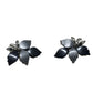 Vintage Women's Gray and Silver tone Clip On Earrings - A+ Stuff - Earrings - A+ Stuff