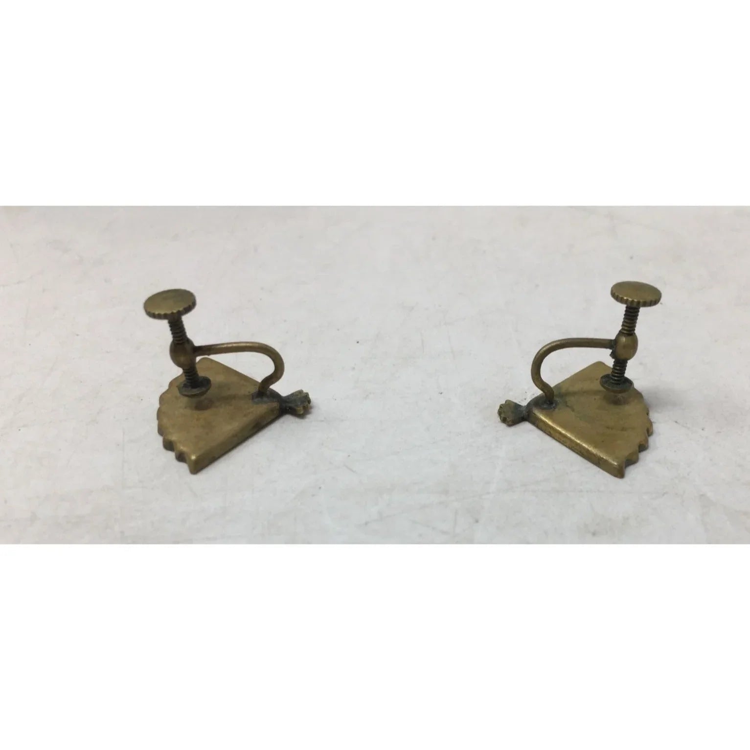 Vintage Women's Japanese Damascene fan K24 Gold Tone Screw Back Earrings - A+ Stuff - Earrings - A+ Stuff