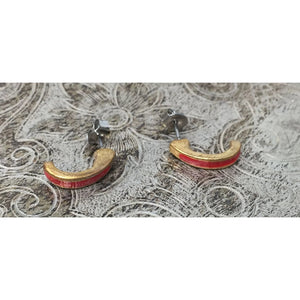 Vintage Women's Red and Gold Earrings with backs