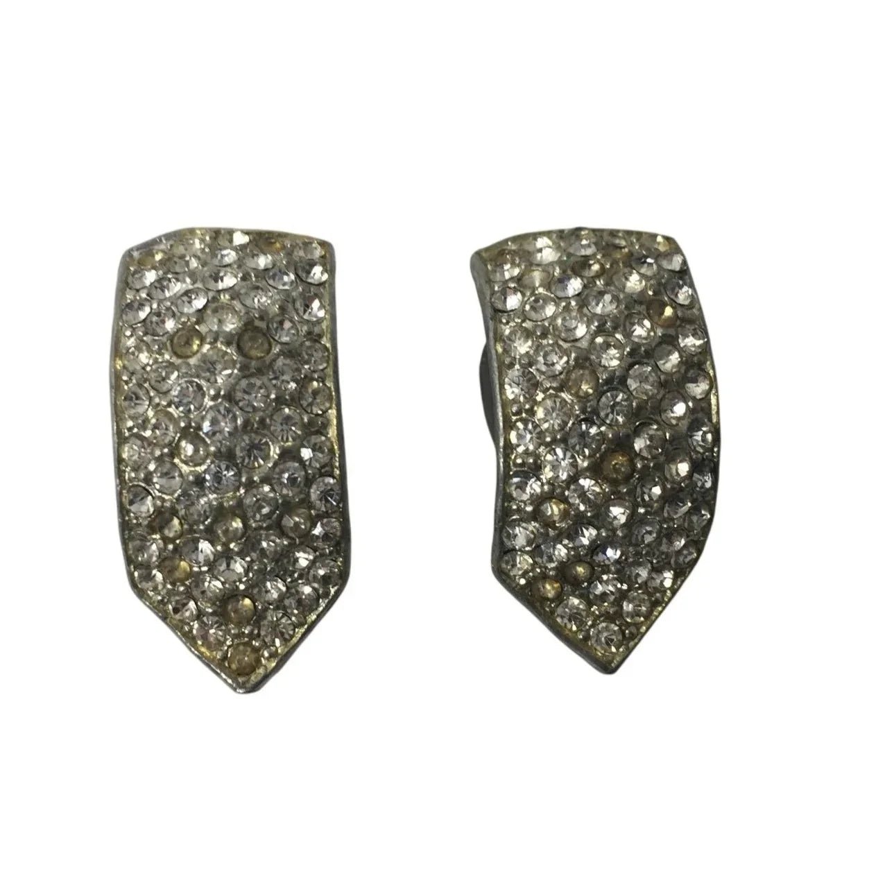Vintage Women's Rhinestone Clip On Earrings - A+ Stuff - Earrings - A+ Stuff