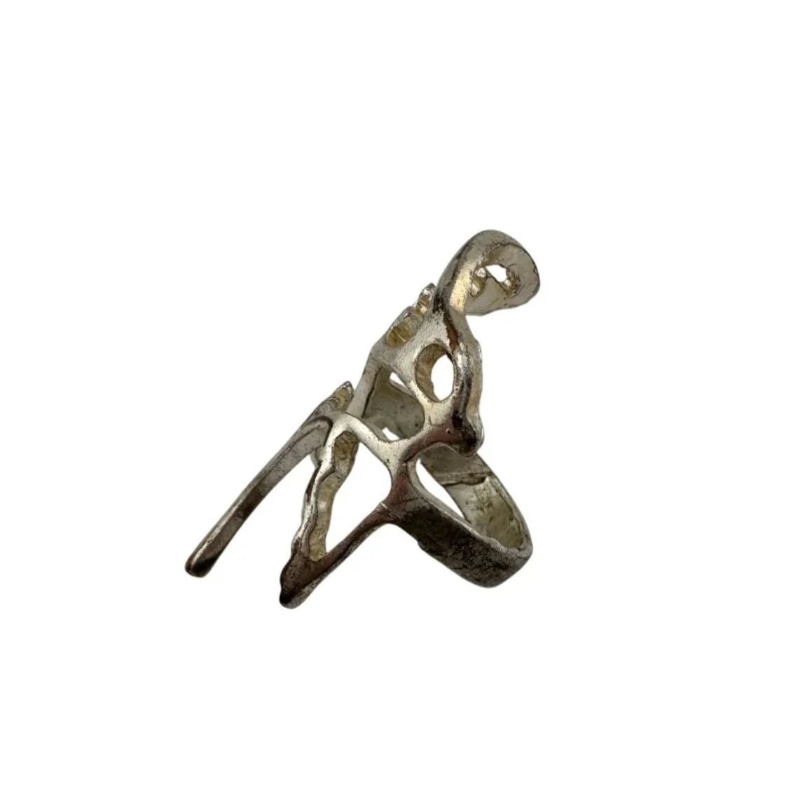 Vintage Women's Silver Toned Geometric Ring - A+ Stuff - Ring - A+ Stuff