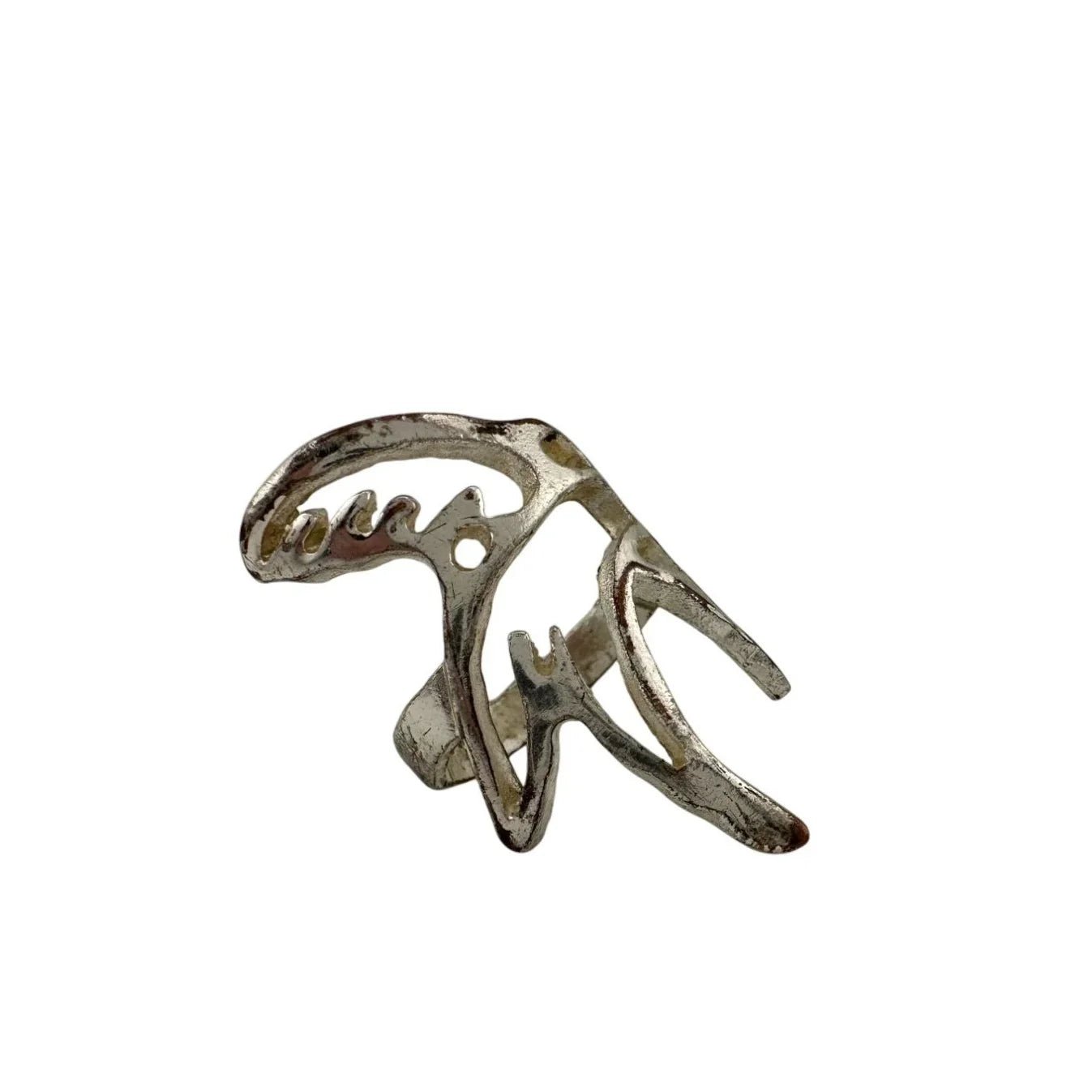 Vintage Women's Silver Toned Geometric Ring - A+ Stuff - Ring - A+ Stuff