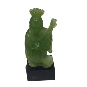 Vintage Wony Faux Jade Figurine on Black stand - 4'' tall