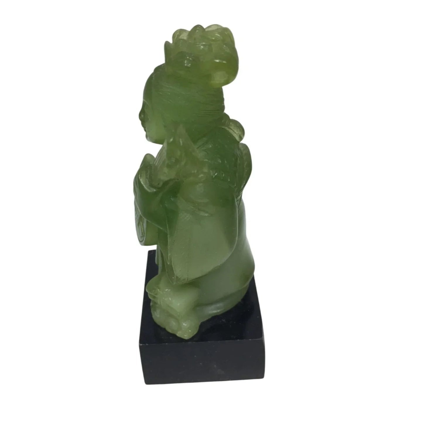 Vintage Wony Faux Jade Figurine on Black stand - 4'' tall - A+ Stuff - Figurines - A+ Stuff