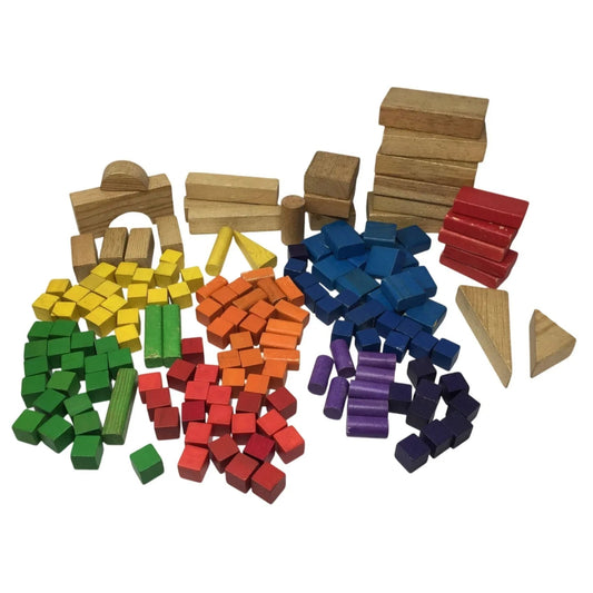 Vintage Wooden Building Blocks Various Shapes, Sizes & Colors - A+ Stuff - Toys & Games - A+ Stuff
