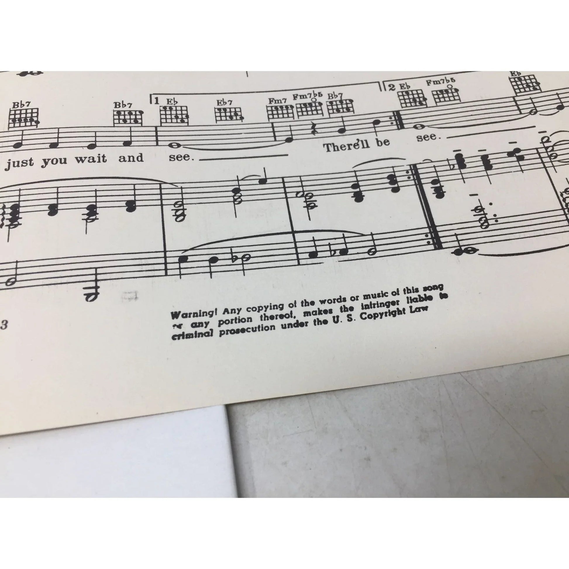 Vintage WWII Sheet Music 'There'll Be Bluebirds Over The White Cliffs of Dover' - unbranded - SHEET MUSIC - A+ Stuff