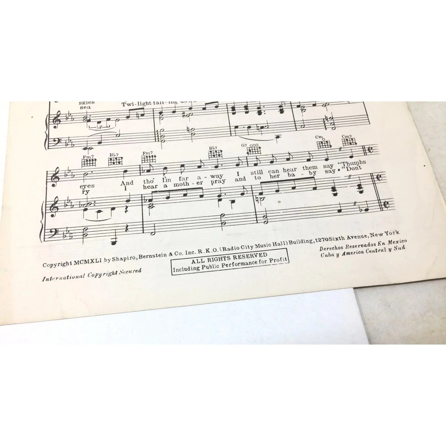 Vintage WWII Sheet Music 'There'll Be Bluebirds Over The White Cliffs of Dover' - unbranded - SHEET MUSIC - A+ Stuff