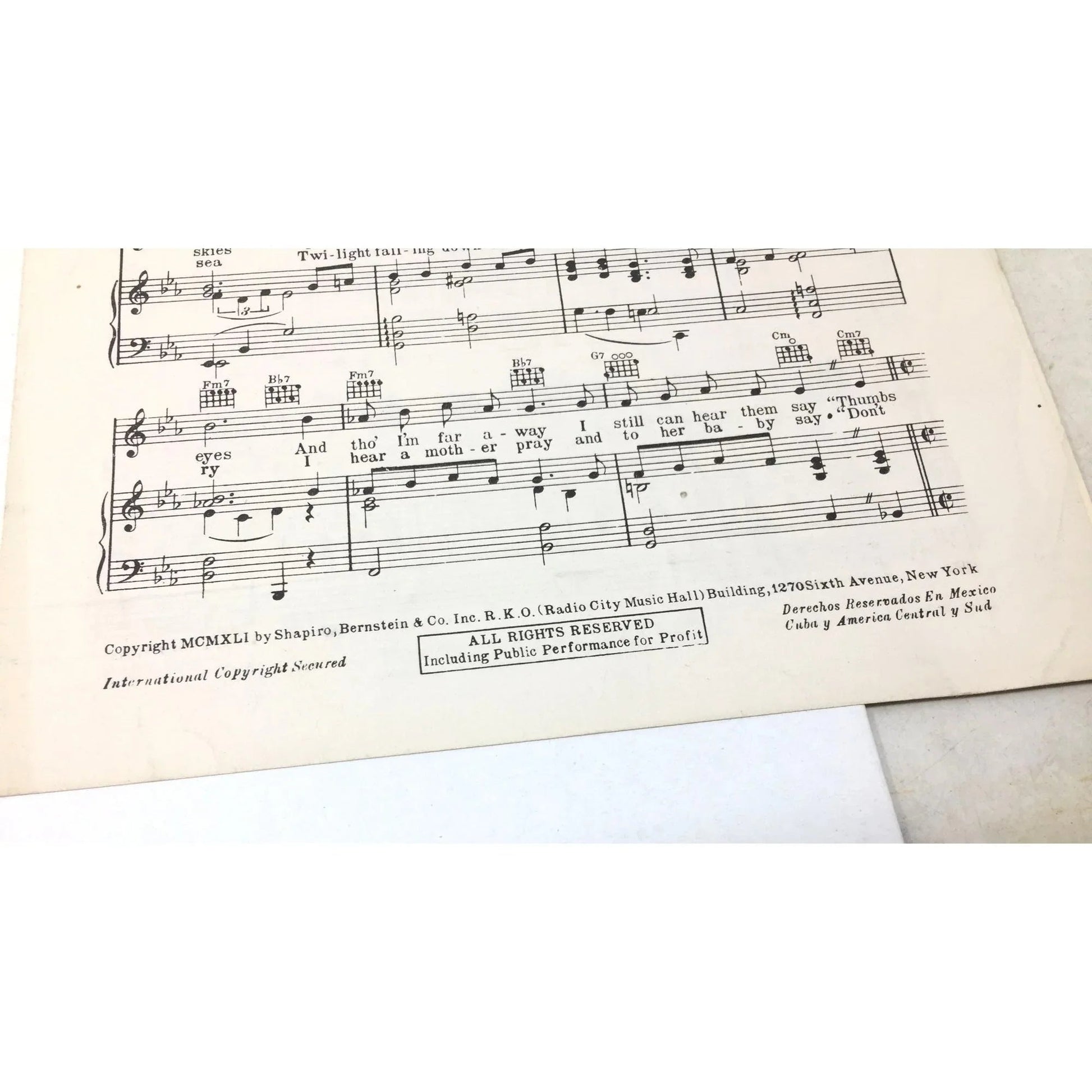 Vintage WWII Sheet Music 'There'll Be Bluebirds Over The White Cliffs of Dover' - unbranded - SHEET MUSIC - A+ Stuff