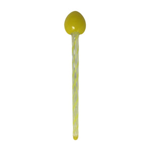 Vintage Yellow and Clear Glass Spoon/stirrer