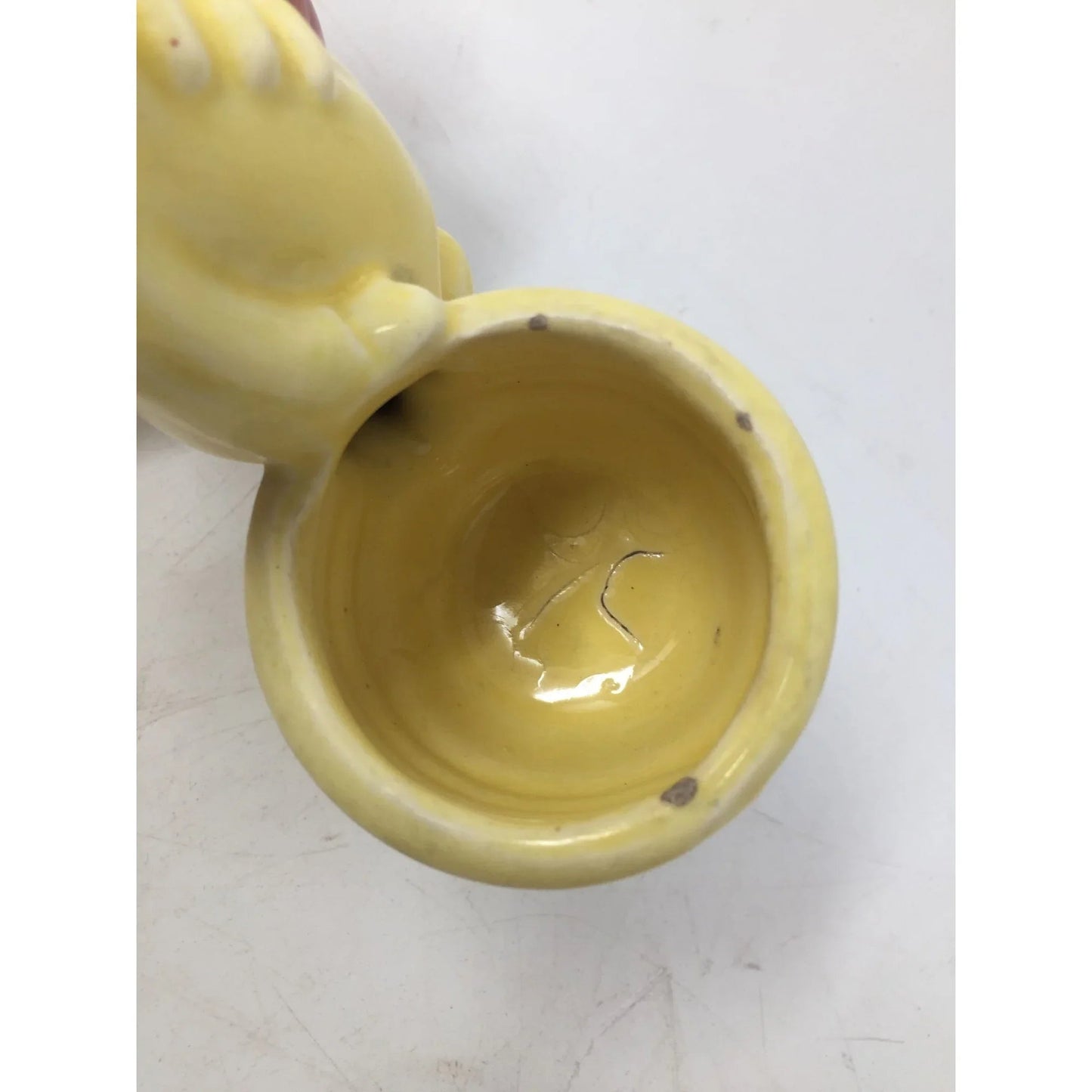 Vintage Yellow Glossy Ceramic Planter Girl with Baskets - A+ Stuff - Vase or Holder - A+ Stuff