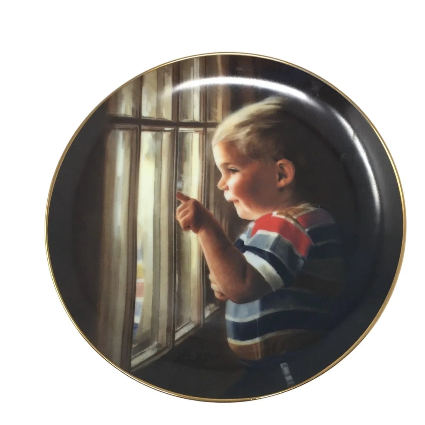 Vintage Zolan Collector Plate ''Daddy's Home'' (7.5'' Wide) - zolan - Plates - A+ Stuff