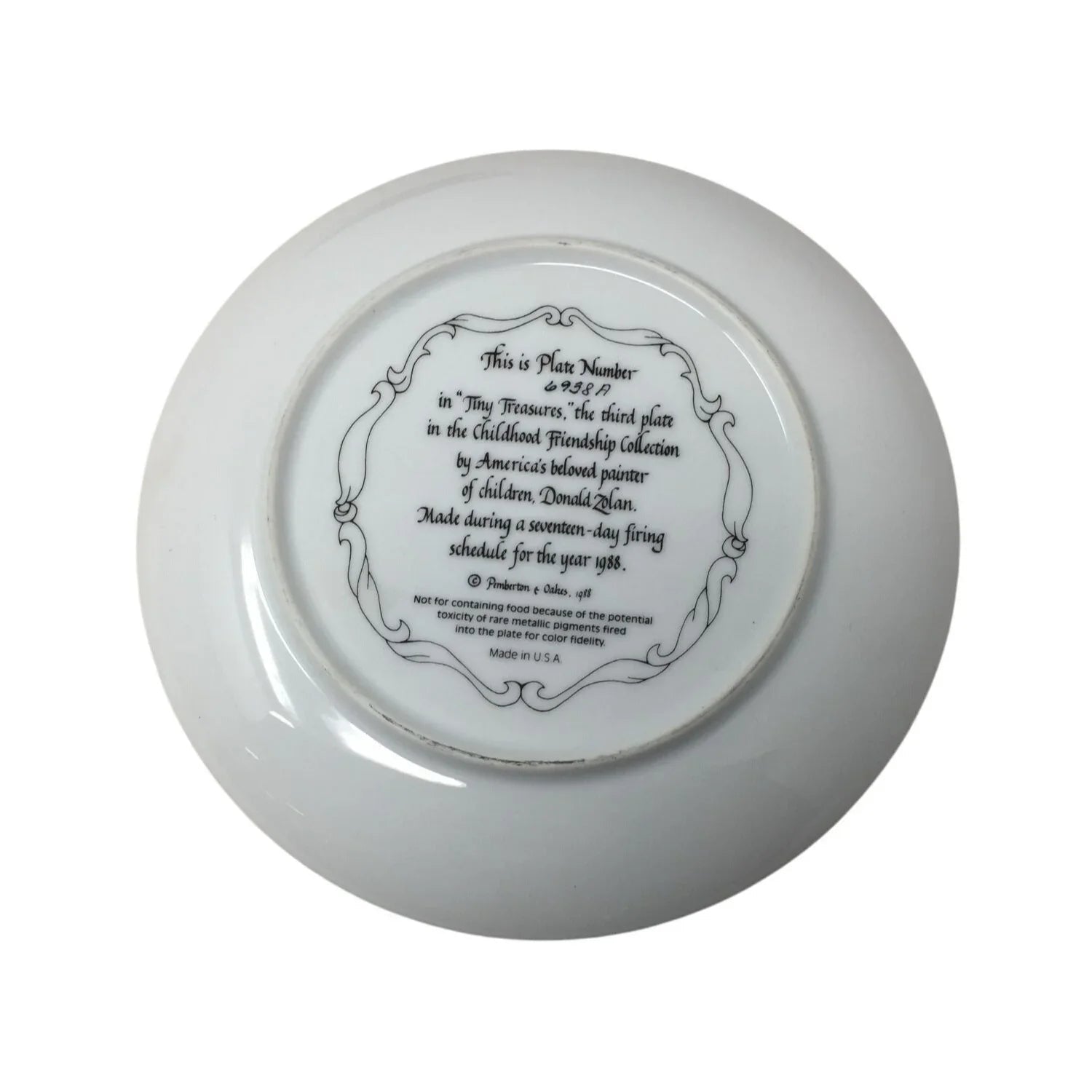 Vintage Zolan Collector Plate ''Tiny Treasures'' (7.5'' Wide) - zolan - Plates - A+ Stuff