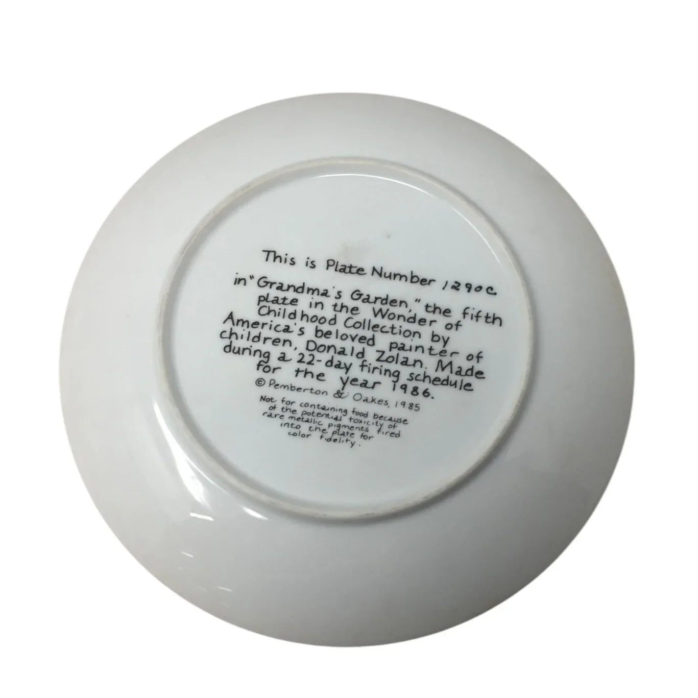 Vintage Zolan "Grandma's Garden" Limited Edition Collectible Plate - zolan - Plates - A+ Stuff