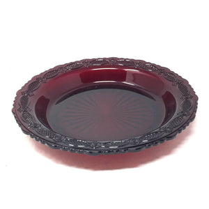 Vintage Avon 1876 Cape Cod Ruby Red Glass Rim Pie Plate  (10 5/8")