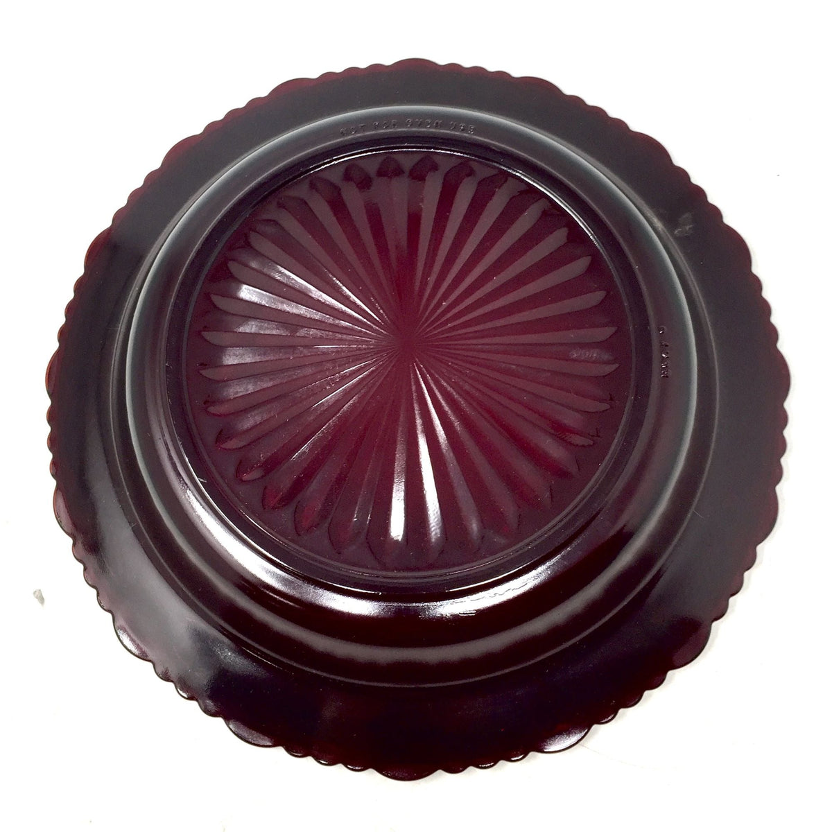 Vintage Avon 1876 Cape Cod Ruby Red Glass Rim Pie Plate  (10 5/8") Avon  A+ Stuff