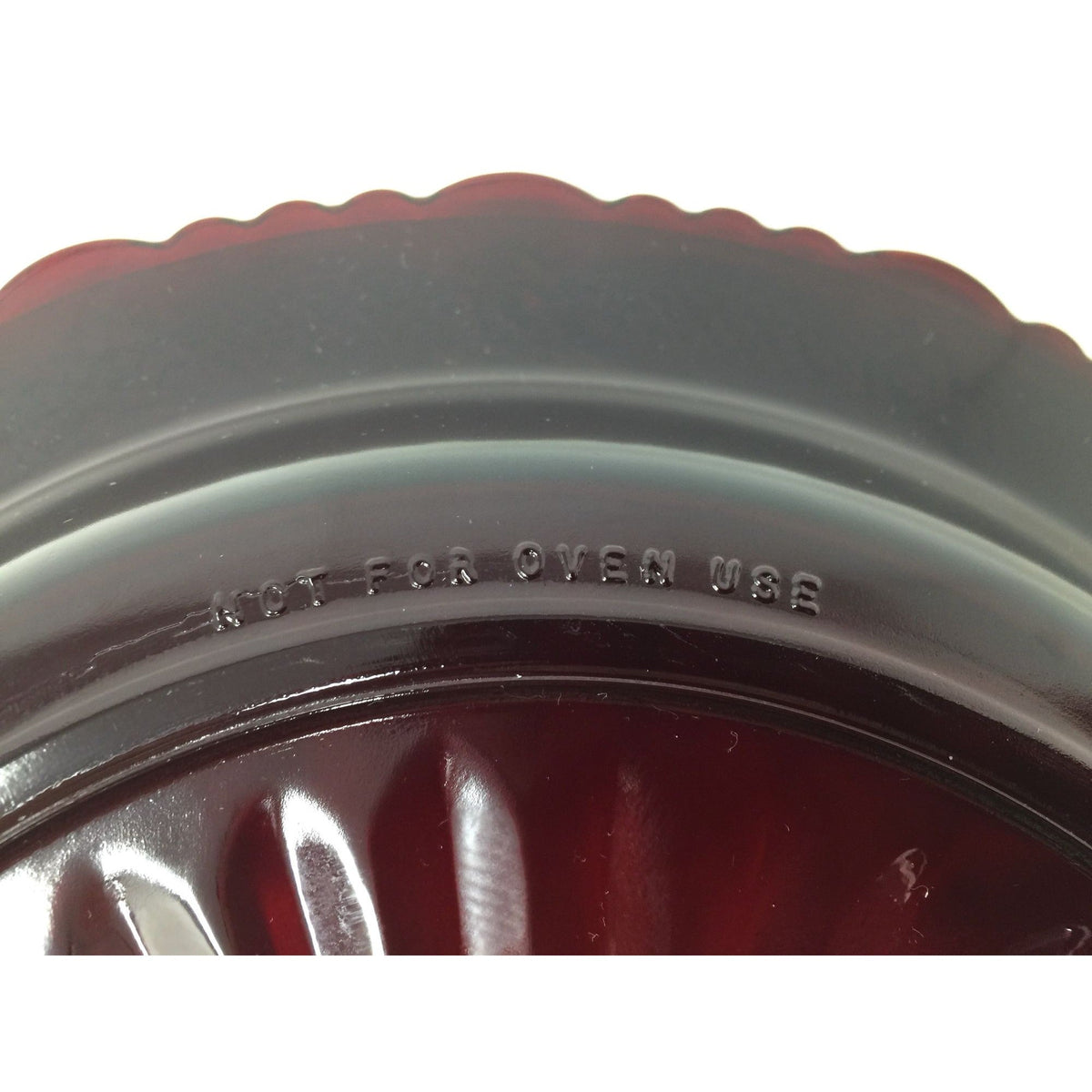 Vintage Avon 1876 Cape Cod Ruby Red Glass Rim Pie Plate  (10 5/8") Avon  A+ Stuff