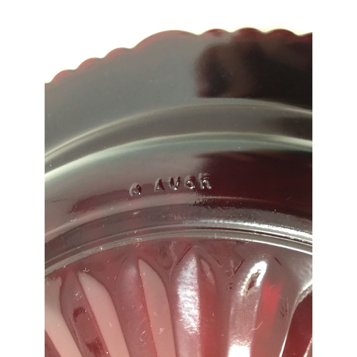 Vintage Avon 1876 Cape Cod Ruby Red Glass Rim Pie Plate  (10 5/8") Avon  A+ Stuff