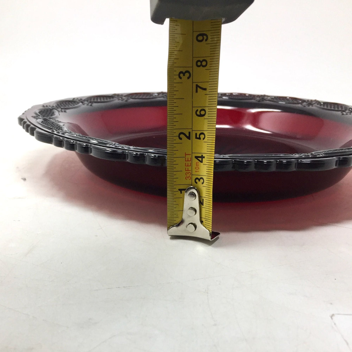 Vintage Avon 1876 Cape Cod Ruby Red Glass Rim Pie Plate  (10 5/8") Avon  A+ Stuff