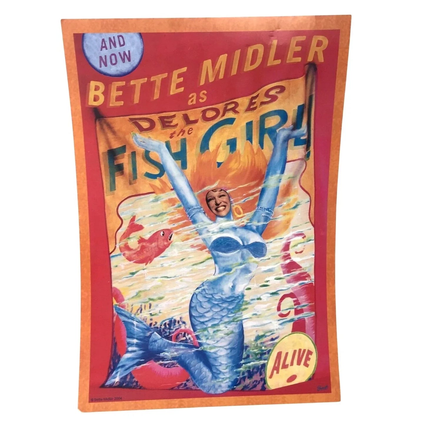 Bette Midler As Delores the Fish Girl Concert Poster 19x13 inches (2004) - A+ Stuff
