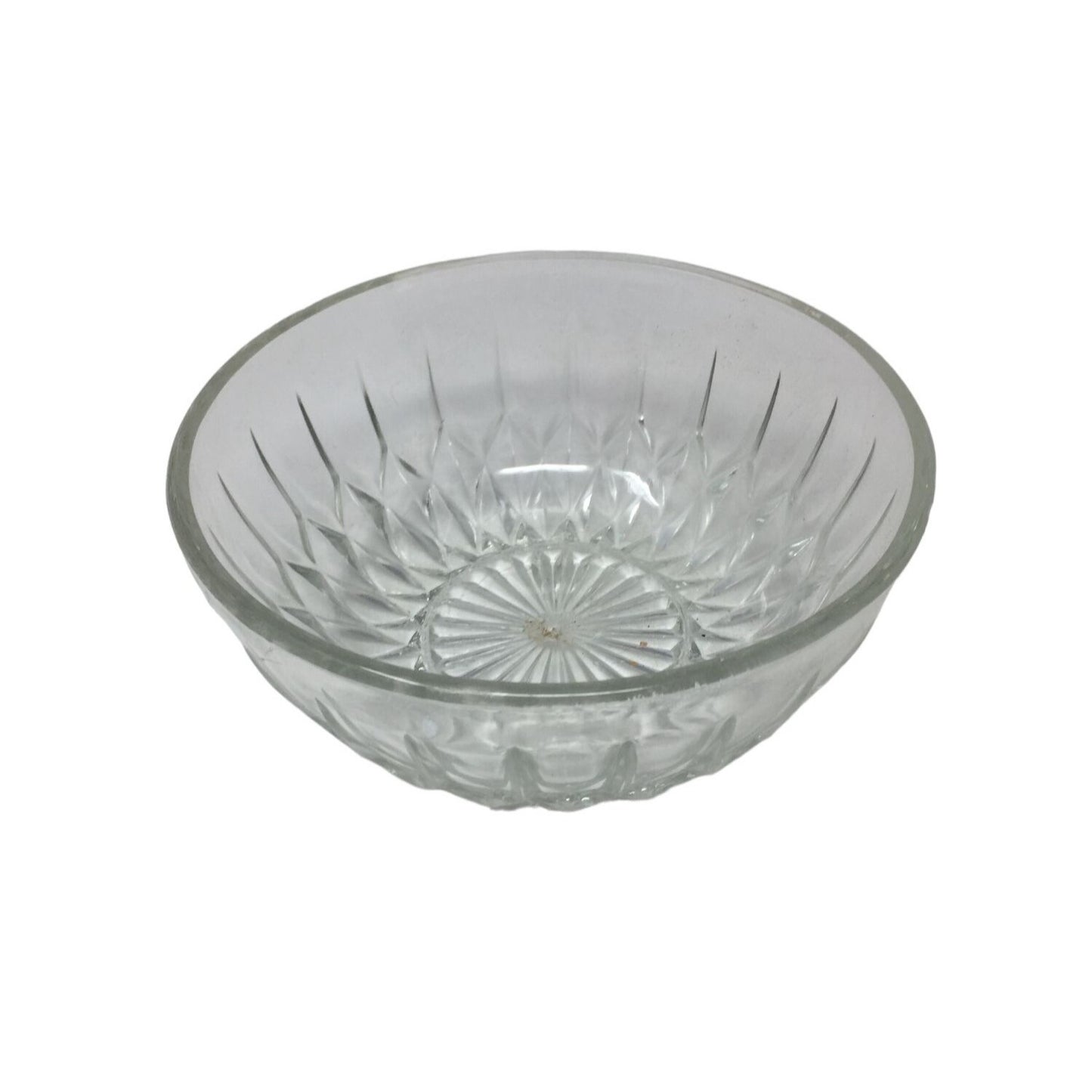 Vintage Clear Glass Bowl with Sunburst Design - 2'' tall and 5.5'' wide