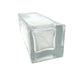 Clear rectangular glass block with a smooth surface and square end, isolated on white background