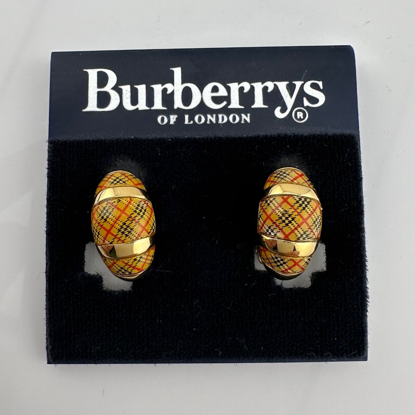 Burberrys of London Nova Check Clip On Earrings with Branded Dust Bag