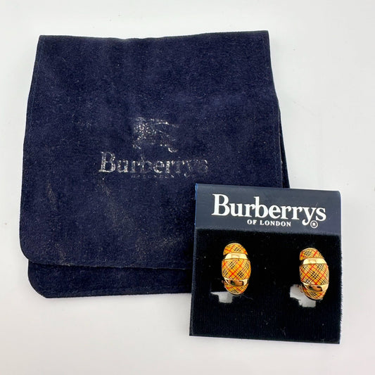 Burberrys of London Nova Check Clip On Earrings with Branded Dust Bag