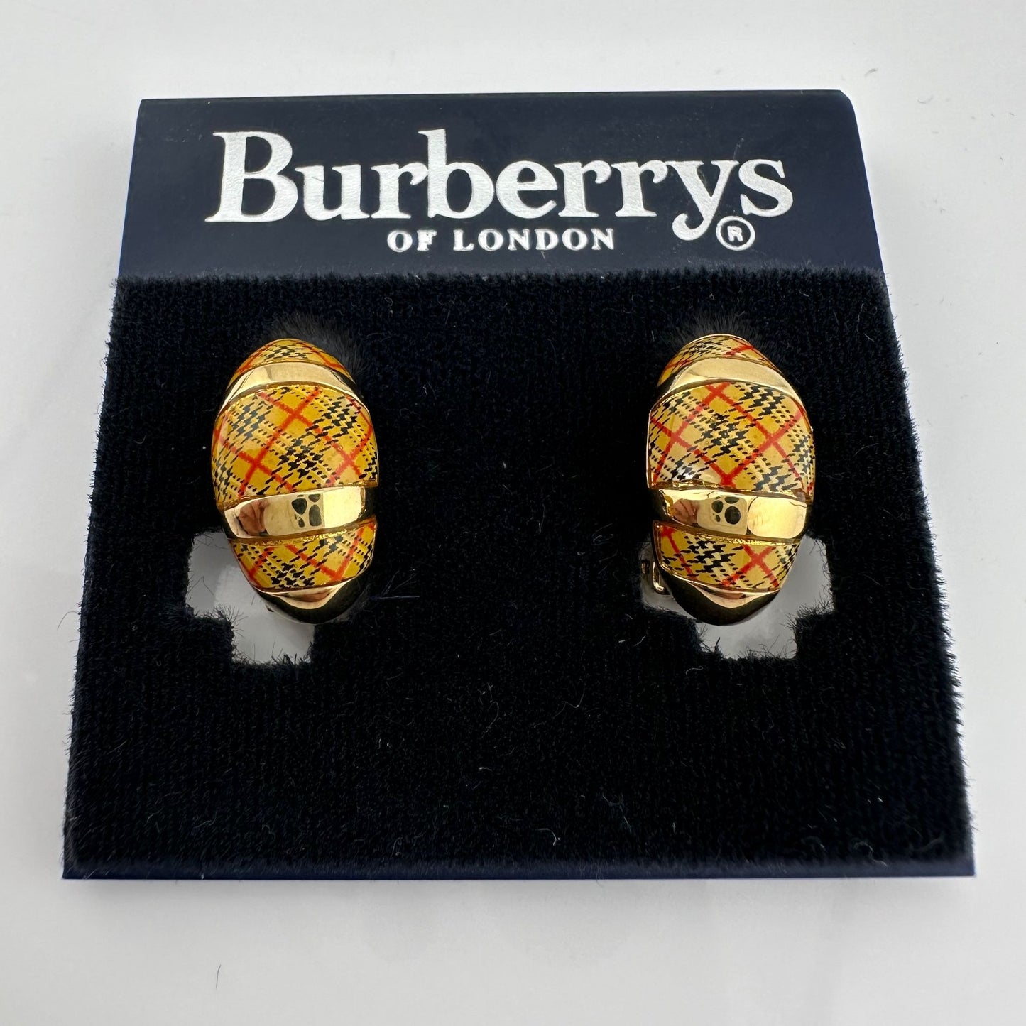 Burberrys of London Nova Check Clip On Earrings with Branded Dust Bag