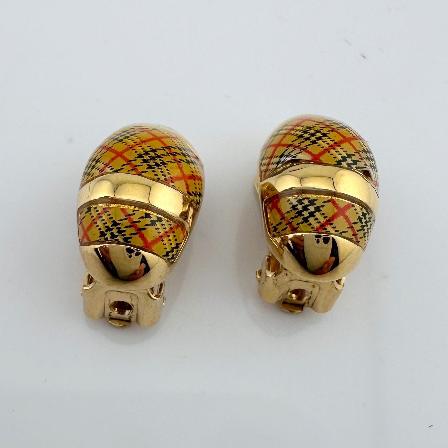 Burberrys of London Nova Check Clip On Earrings with Branded Dust Bag