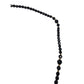 Women's Black Beaded Necklace with Gold Tone Clasp