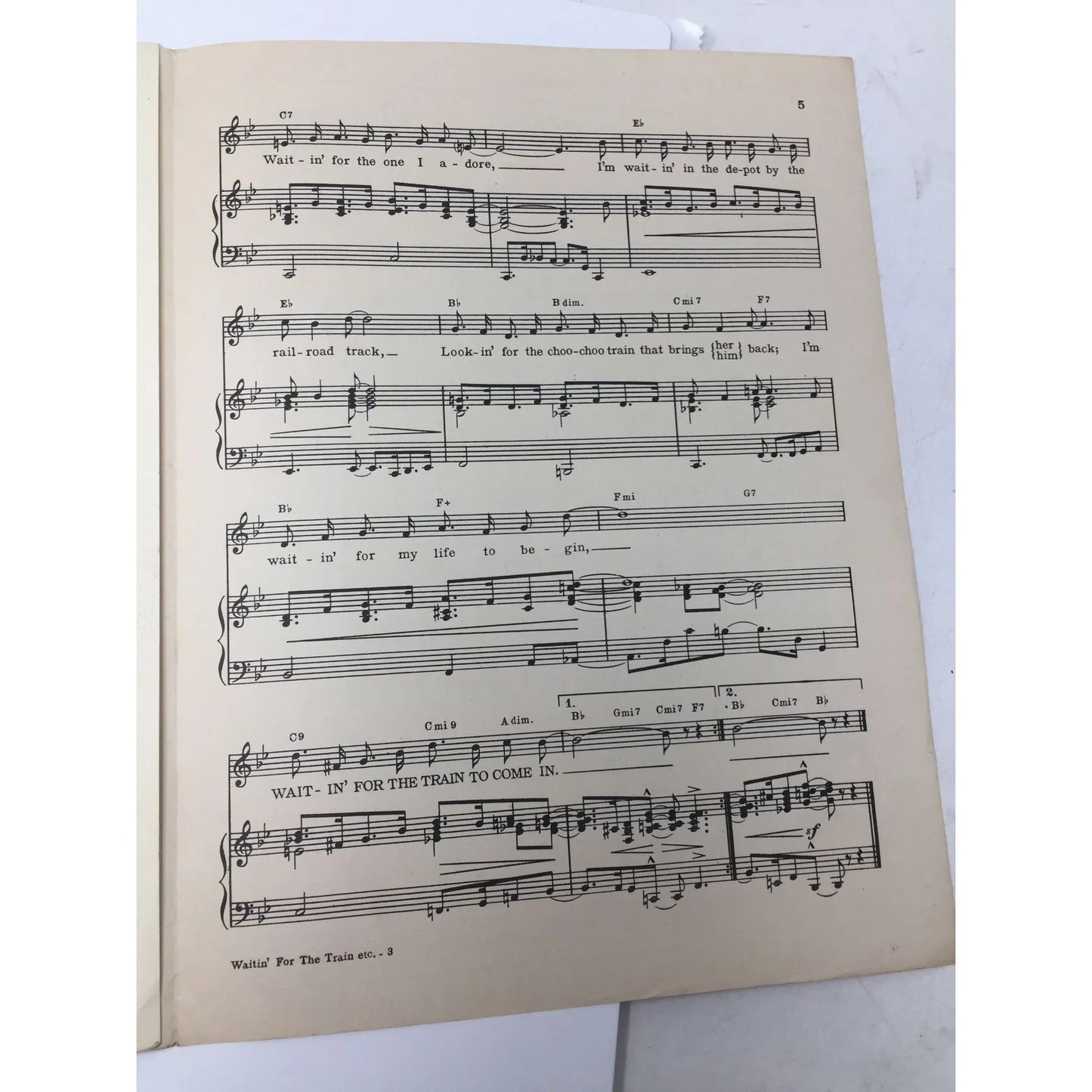 ''Waitin' For The Train To Come in'' by Sunny Skylar and Martin Block - A+ Stuff - SHEET MUSIC - A+ Stuff