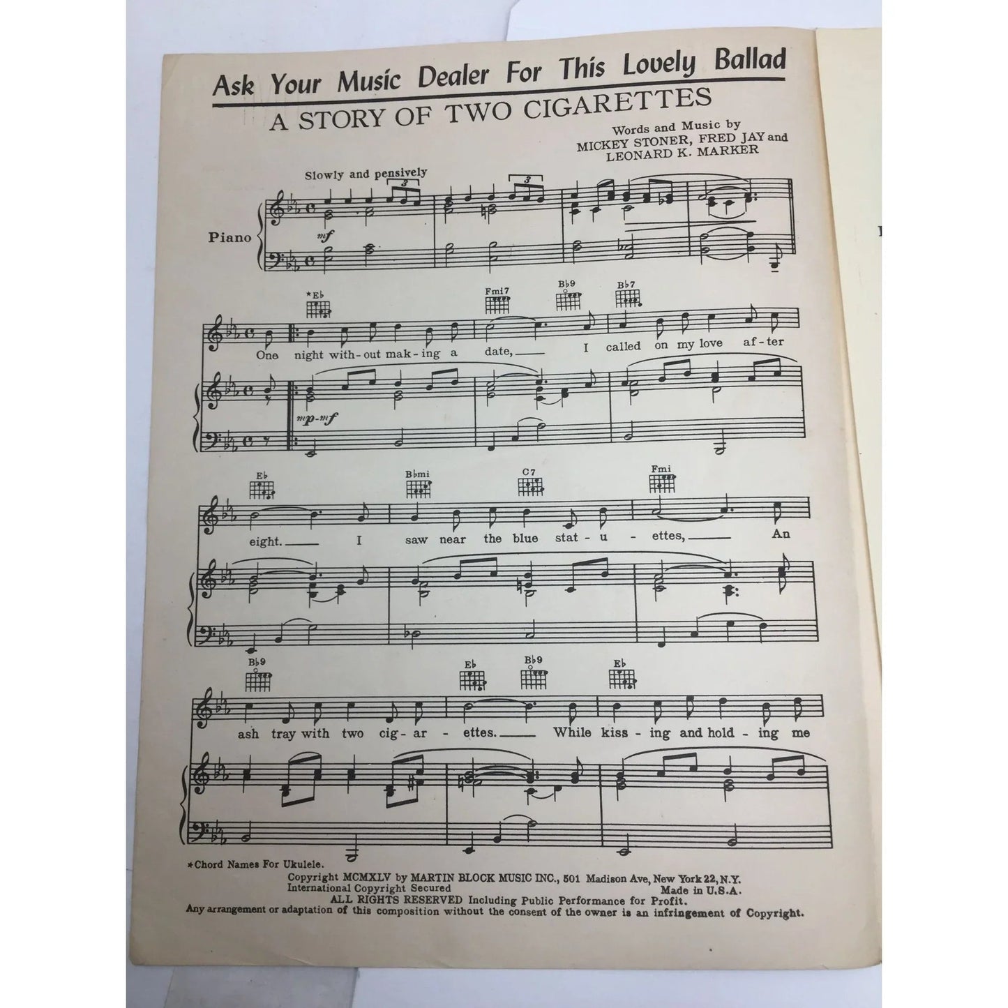 ''Waitin' For The Train To Come in'' by Sunny Skylar and Martin Block - A+ Stuff - SHEET MUSIC - A+ Stuff