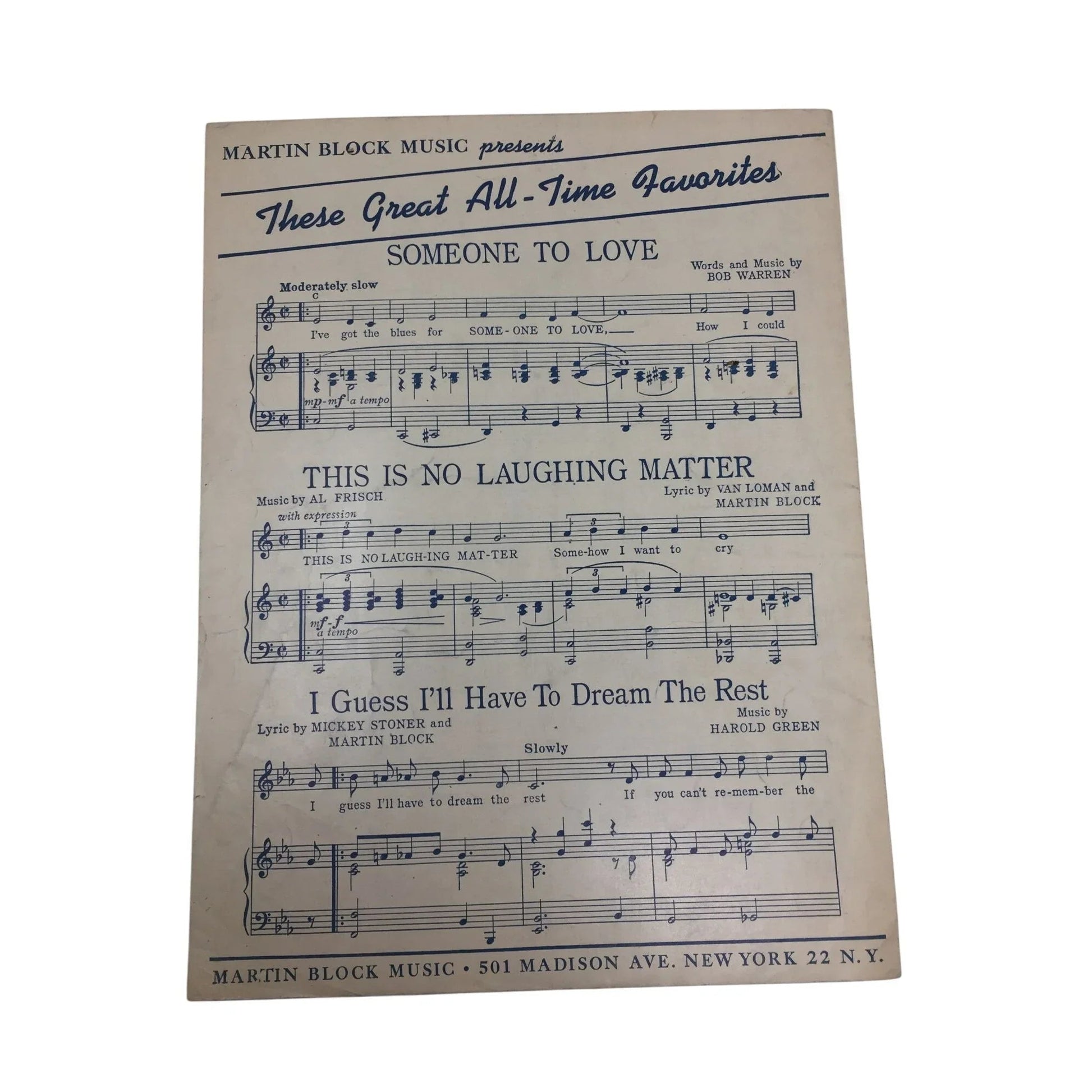 ''Waitin' For The Train To Come in'' by Sunny Skylar and Martin Block - A+ Stuff - SHEET MUSIC - A+ Stuff