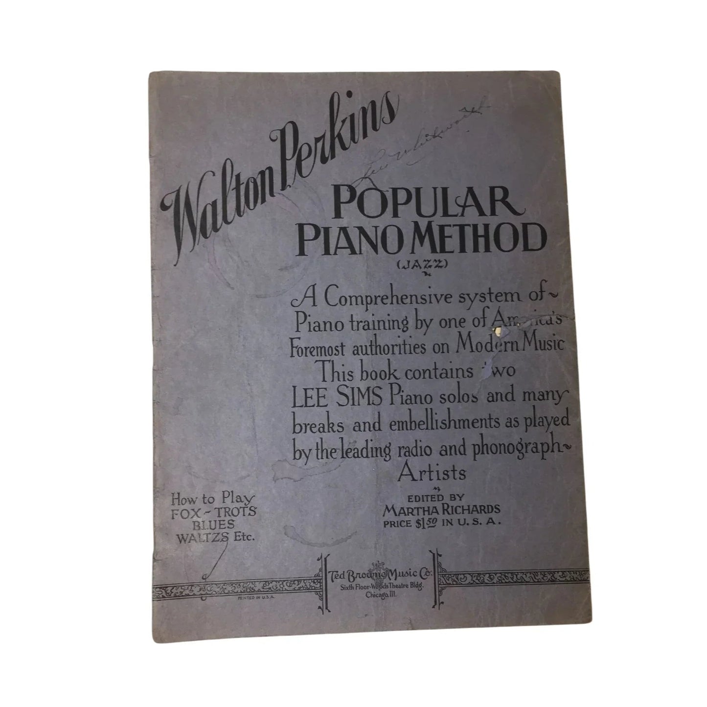 Walton Perkins Popular Piano Method (Jazz) Vintage Sheet music book - A+ Stuff - SHEET MUSIC - A+ Stuff
