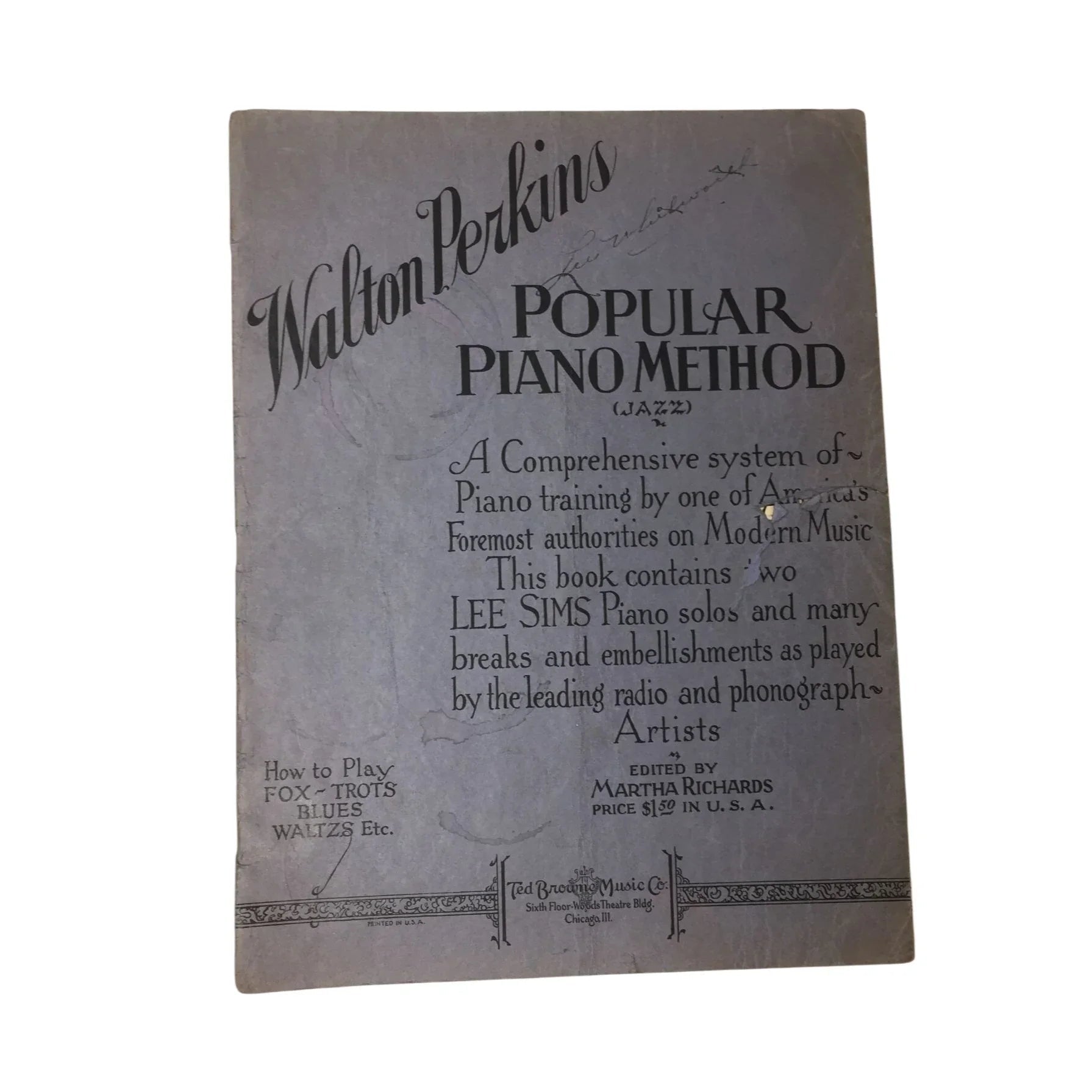 Walton Perkins Popular Piano Method (Jazz) Vintage Sheet music book - A+ Stuff - SHEET MUSIC - A+ Stuff