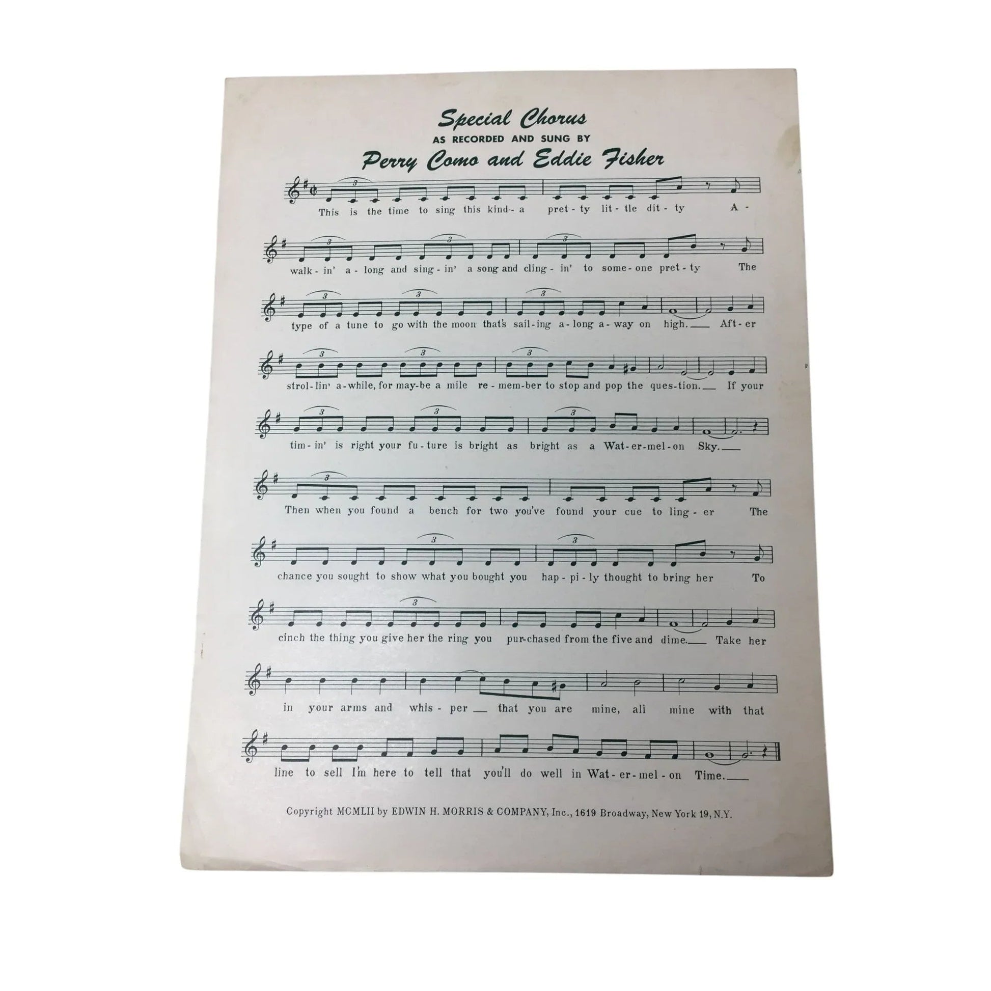 WATERMELON WEATHER Vintage 1952 Sheet music - A+ Stuff - Sheet Music - A+ Stuff