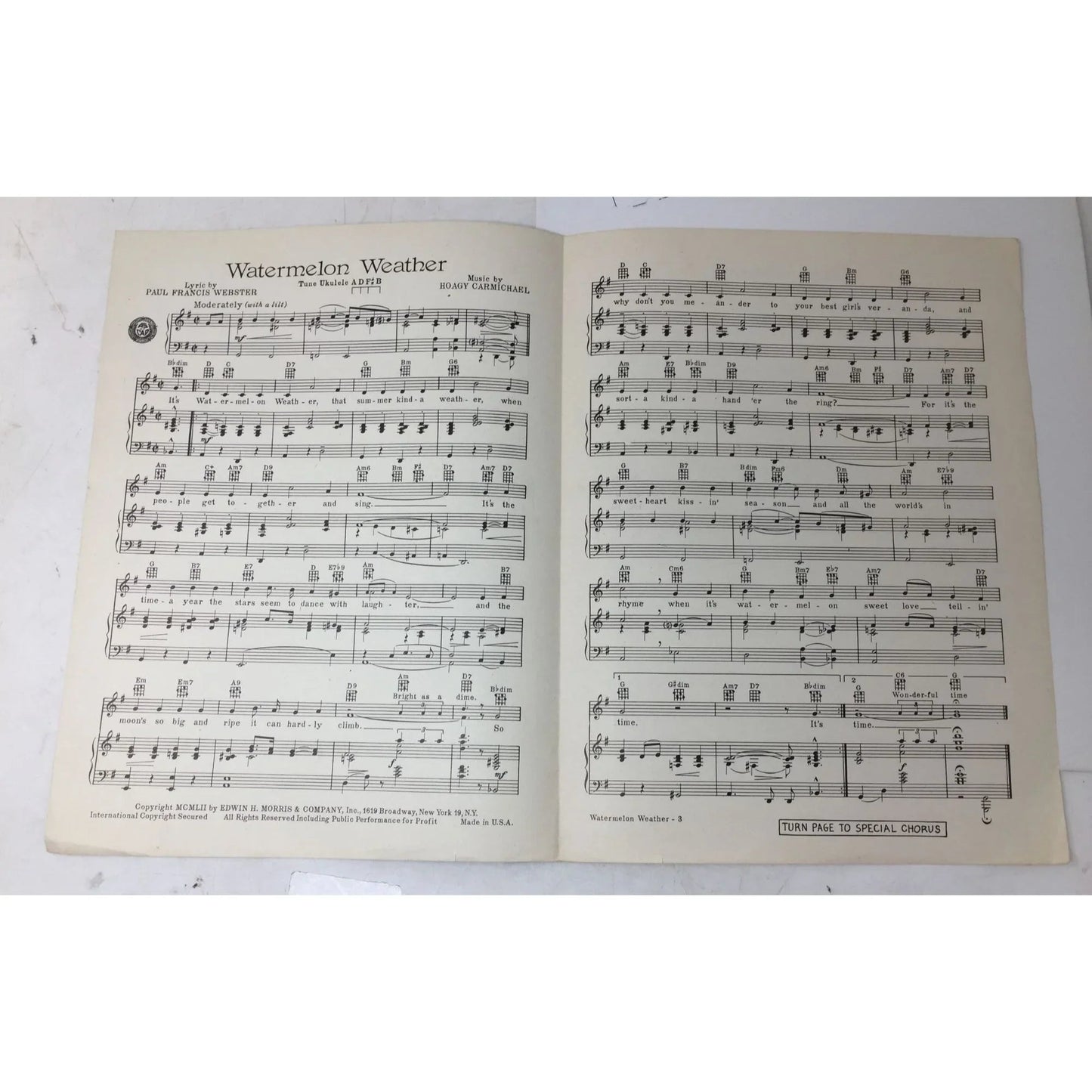 WATERMELON WEATHER Vintage 1952 Sheet music - A+ Stuff - Sheet Music - A+ Stuff