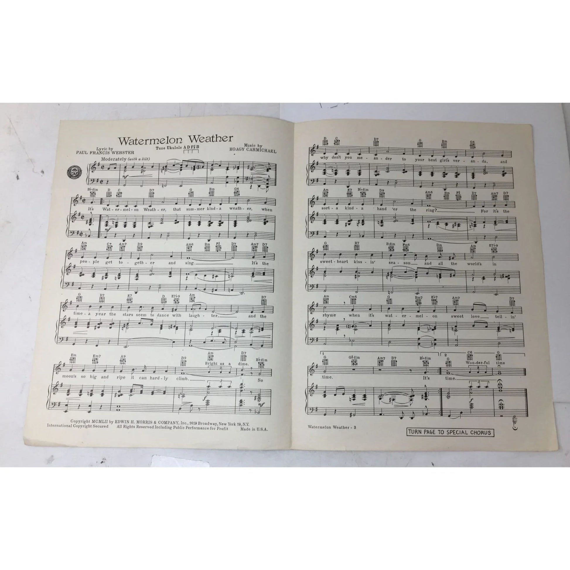 WATERMELON WEATHER Vintage 1952 Sheet music - A+ Stuff - Sheet Music - A+ Stuff