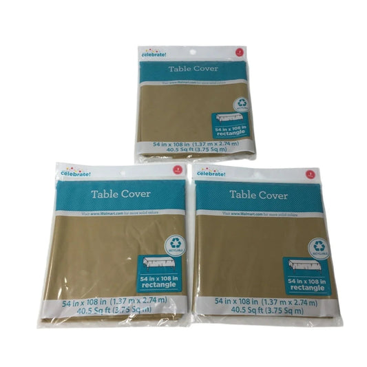 Way To Celebrate Rectangle Gold Table Covers 54” by 108” NEW - A+ Stuff - Holiday Table Decor - A+ Stuff