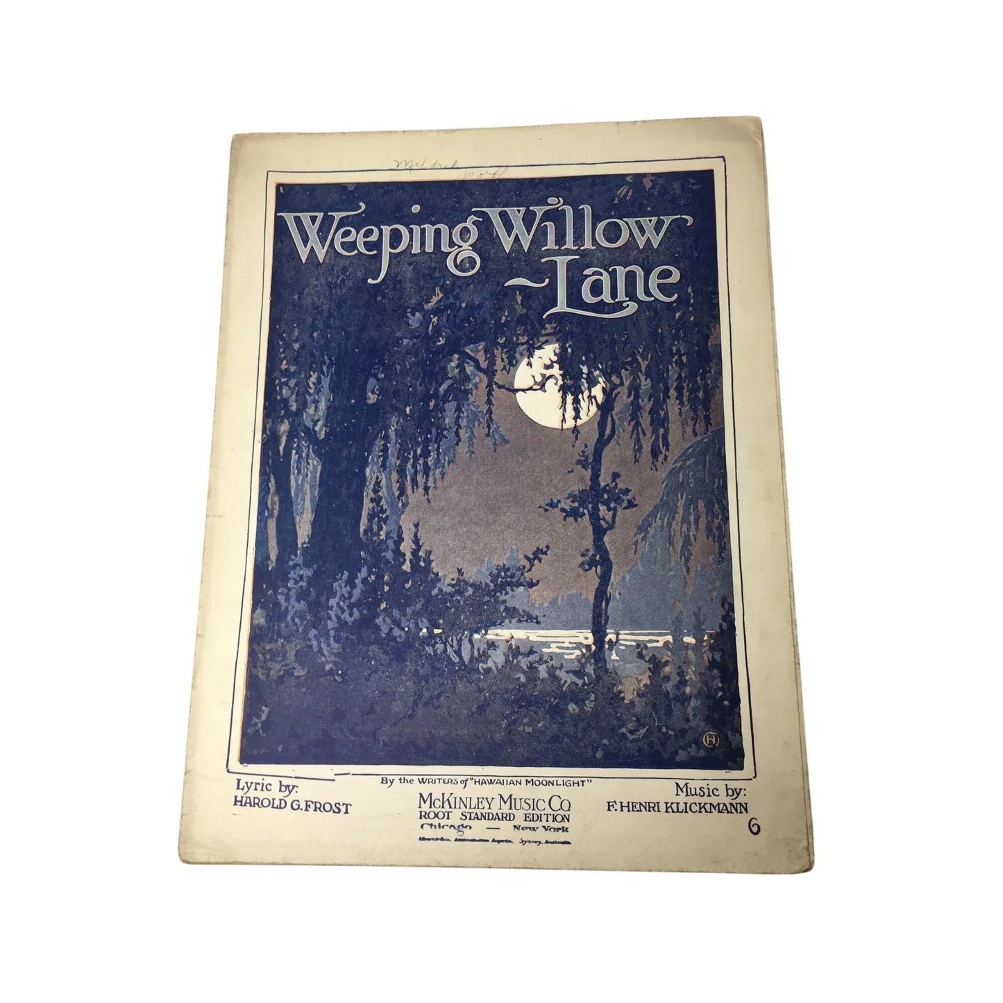 ''Weeping Willow Lane'' Vintage Sheet Music Book - A+ Stuff - SHEET MUSIC - A+ Stuff