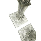 Westmoreland Antique Column Style Etched Glass Candlestick Holders Sun Burst at Base - Westmoreland - Candle Holders - A+ Stuff
