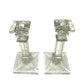 Westmoreland Antique Column Style Etched Glass Candlestick Holders Sun Burst at Base - Westmoreland - Candle Holders - A+ Stuff