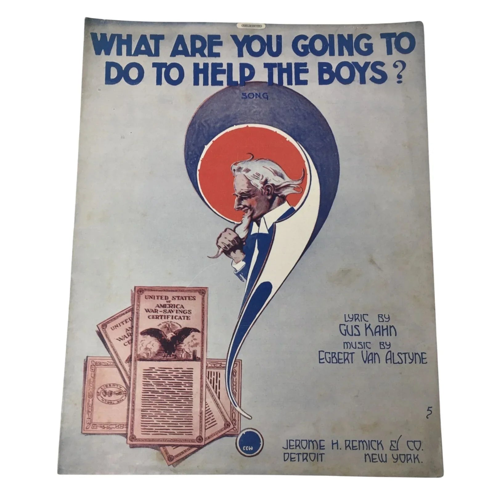 ''WHAT ARE YOU GOING TO DO TO HELP THE BOYS?'' Sheet Music book - A+ Stuff - sheet music - A+ Stuff