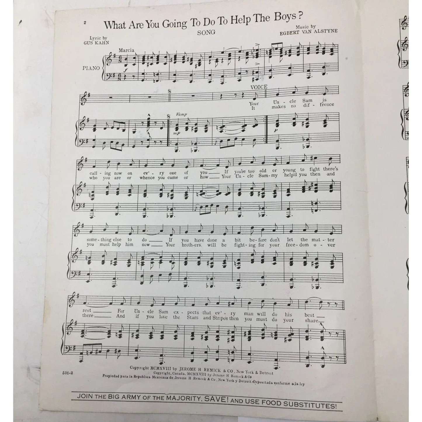 ''WHAT ARE YOU GOING TO DO TO HELP THE BOYS?'' Sheet Music book - A+ Stuff - sheet music - A+ Stuff
