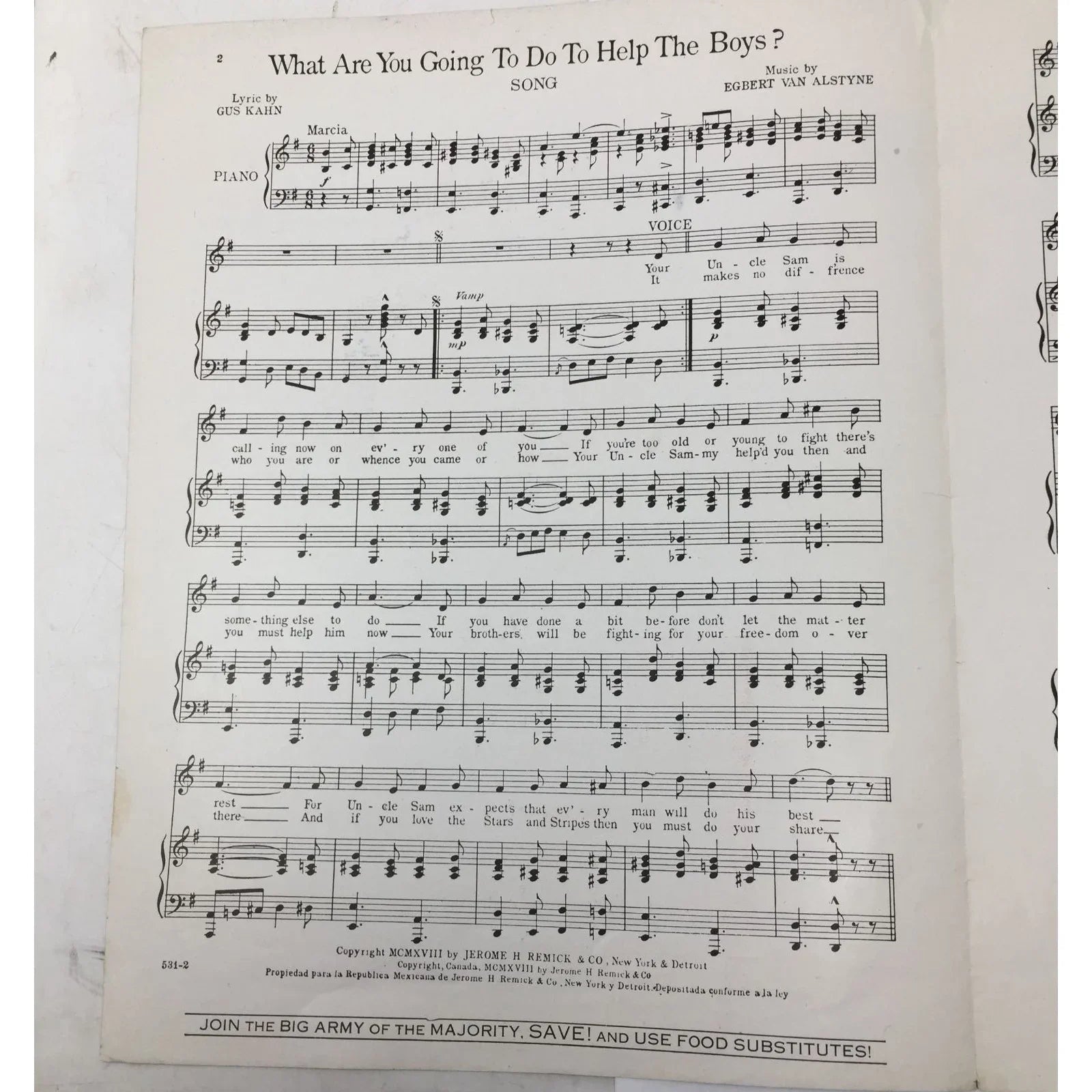 ''WHAT ARE YOU GOING TO DO TO HELP THE BOYS?'' Sheet Music book - A+ Stuff - sheet music - A+ Stuff