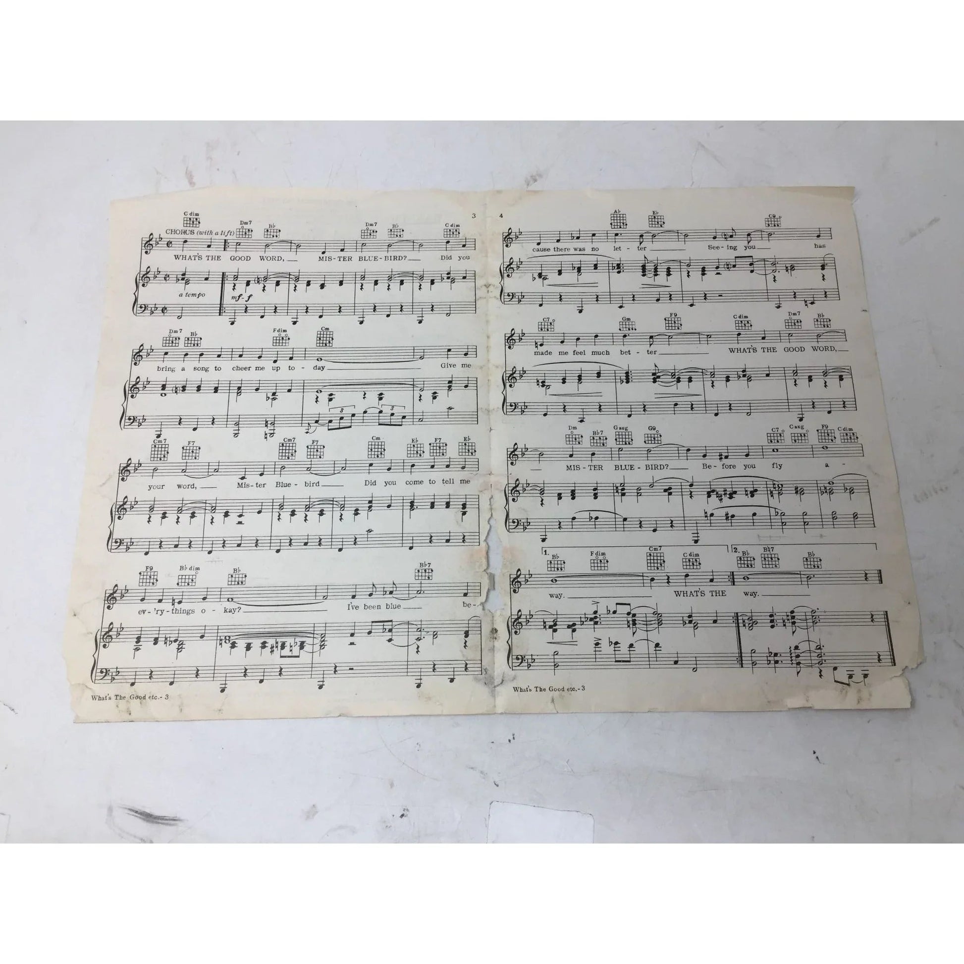 ''What's the Good Word, Mister Blue Bird?'' Vintage Sheet Music - A+ Stuff - sheet music - A+ Stuff