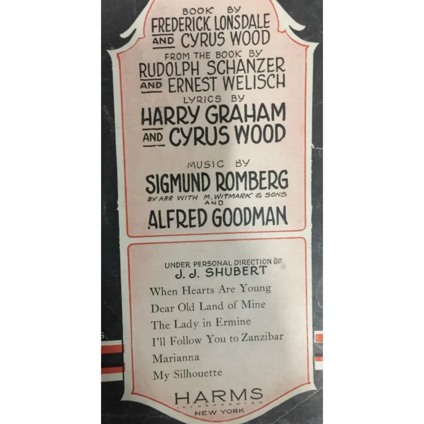 ''When Hearts are Young The Lady in Ermine'' Sheet Music Book - A+ Stuff - SHEET MUSIC - A+ Stuff