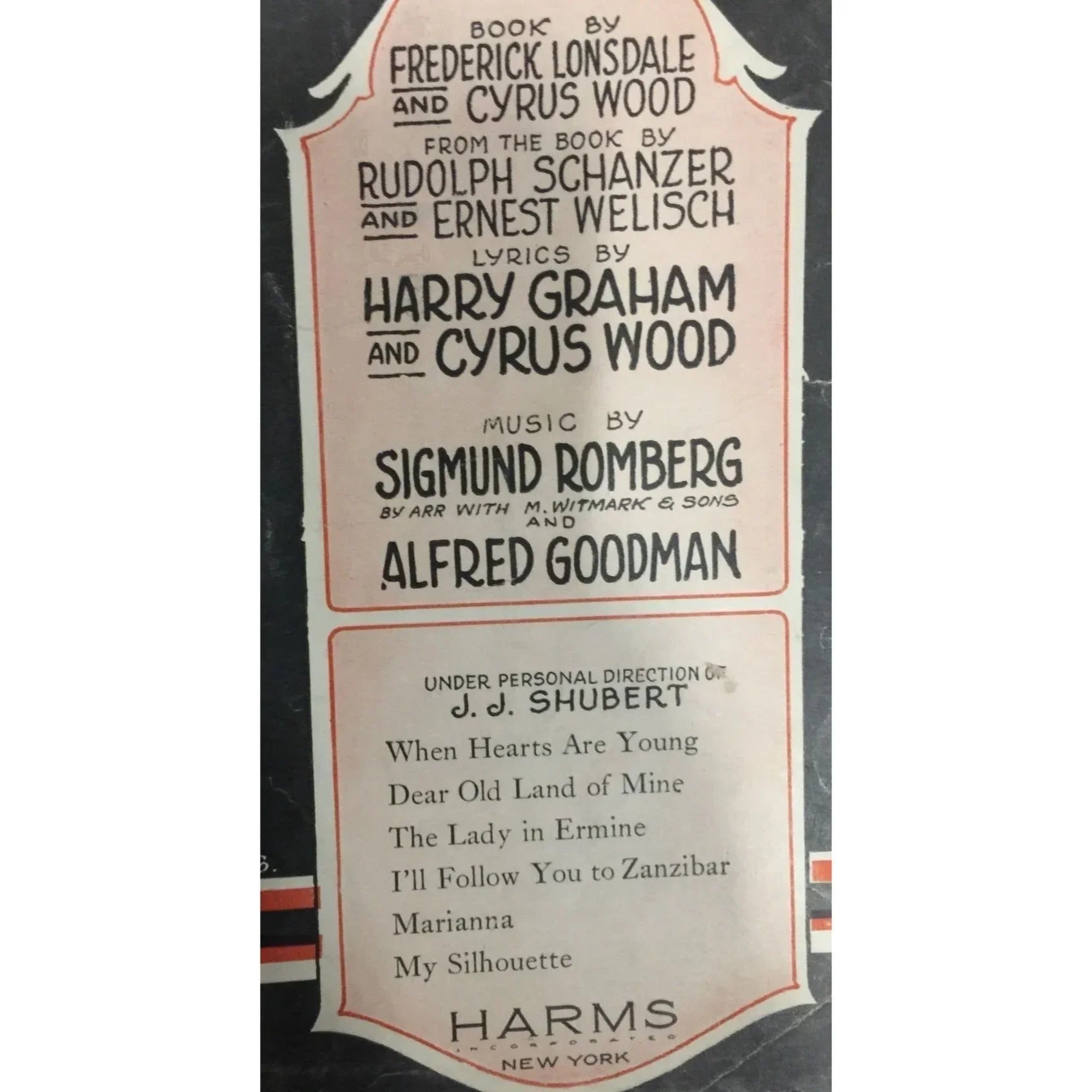 ''When Hearts are Young The Lady in Ermine'' Sheet Music Book - A+ Stuff - SHEET MUSIC - A+ Stuff