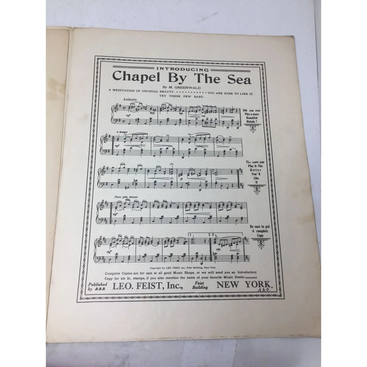 ''When I Get You Alone to Night'' Vintage Sheet Music Book - A+ Stuff - Sheet Music - A+ Stuff