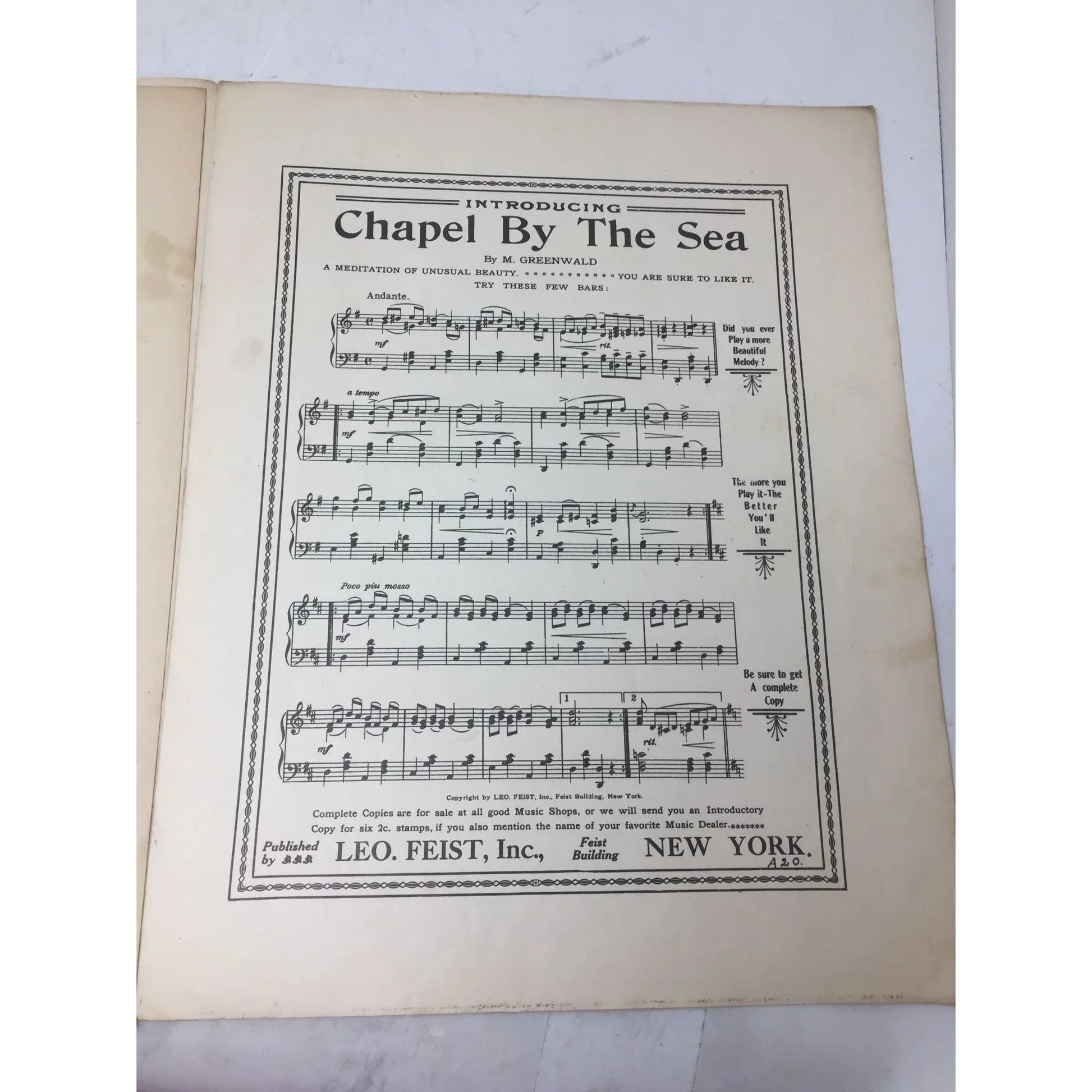 ''When I Get You Alone to Night'' Vintage Sheet Music Book - A+ Stuff - Sheet Music - A+ Stuff